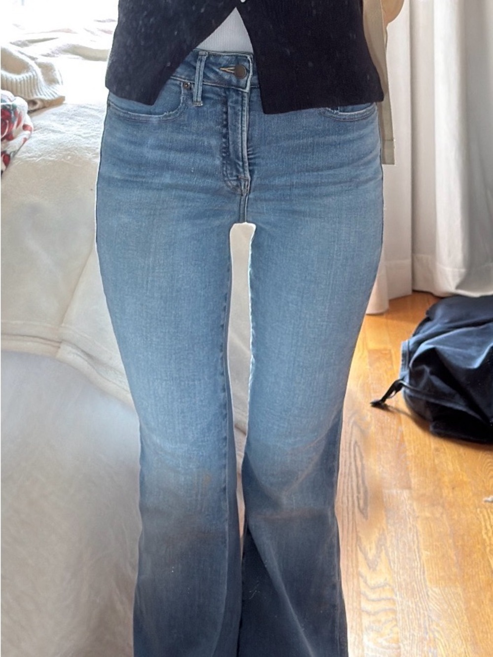 Good American Good Legs Flare Light Wash